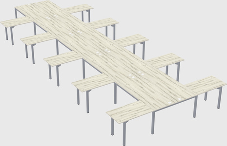 Shared l-shaped desk