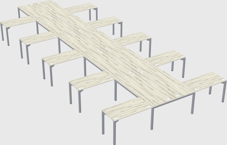 Shared l-shaped desk