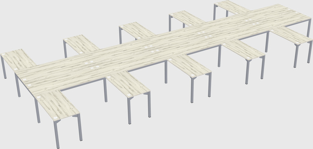 Shared l-shaped desk