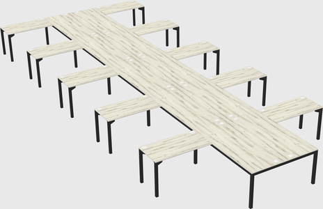 Shared l-shaped desk