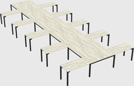 Shared l-shaped desk