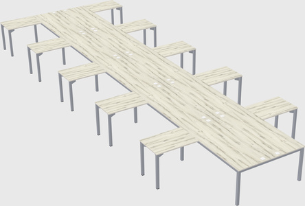 Shared l-shaped desk