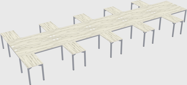 Shared l-shaped desk