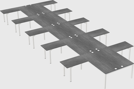 Shared l-shaped desk