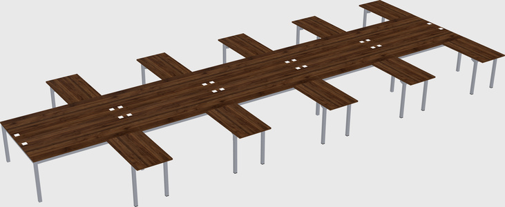 Shared l-shaped desk