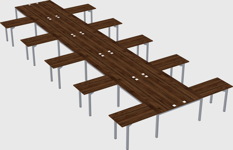 Shared l-shaped desk