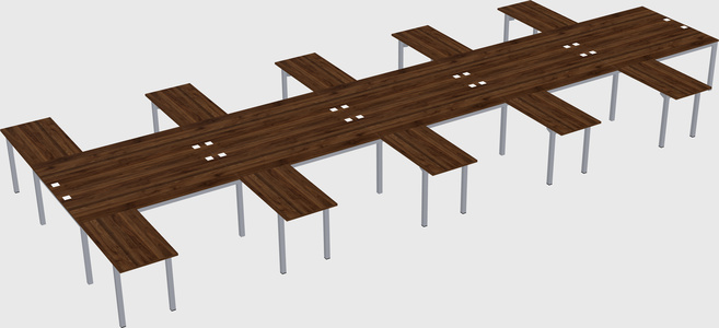 Shared l-shaped desk