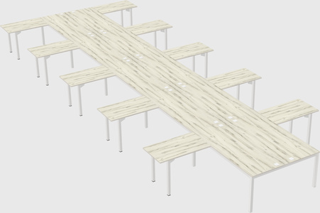 Shared l-shaped desk