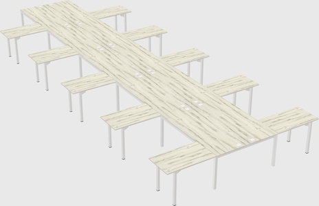 Shared l-shaped desk
