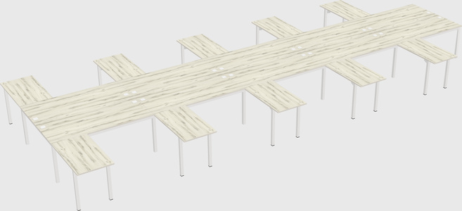 Shared l-shaped desk