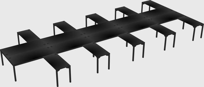Shared l-shaped desk