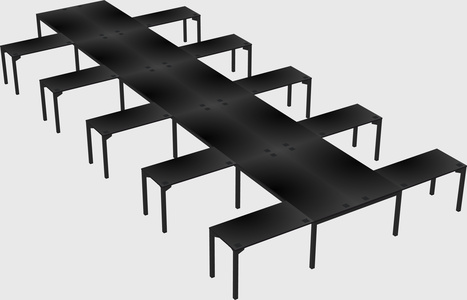 Shared l-shaped desk