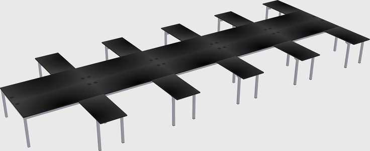 Shared l-shaped desk