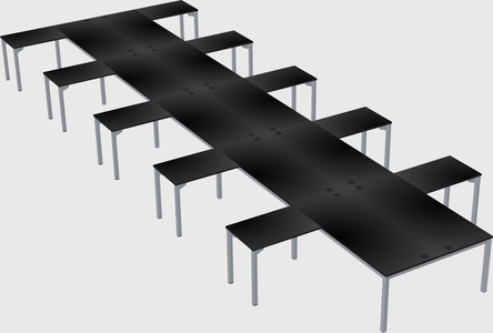 Shared l-shaped desk