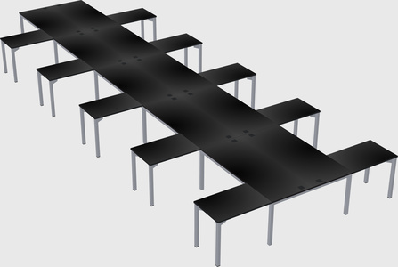Shared l-shaped desk