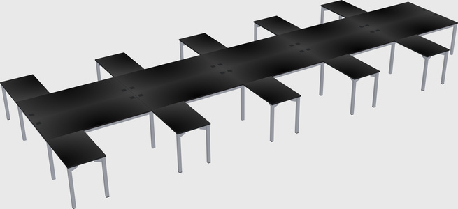 Shared l-shaped desk