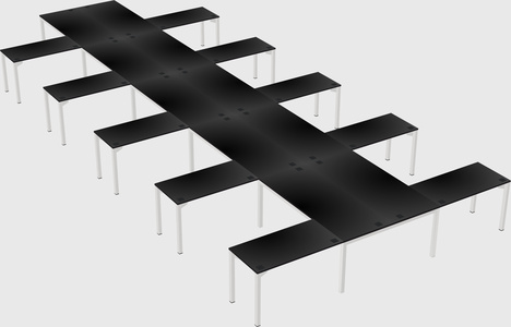 Shared l-shaped desk