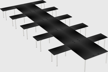 Shared l-shaped desk
