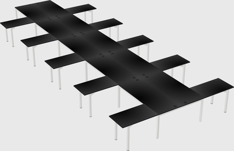 Shared l-shaped desk