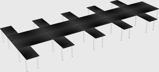 Shared l-shaped desk