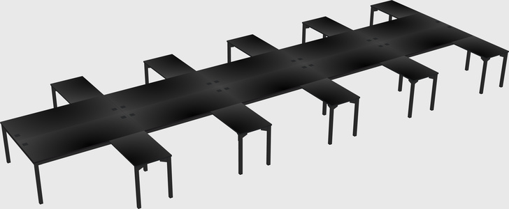 Shared l-shaped desk