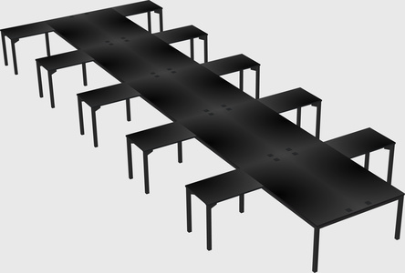Shared l-shaped desk