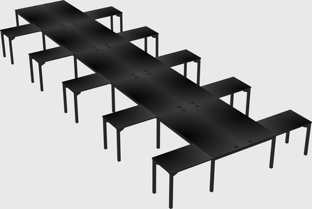 Shared l-shaped desk