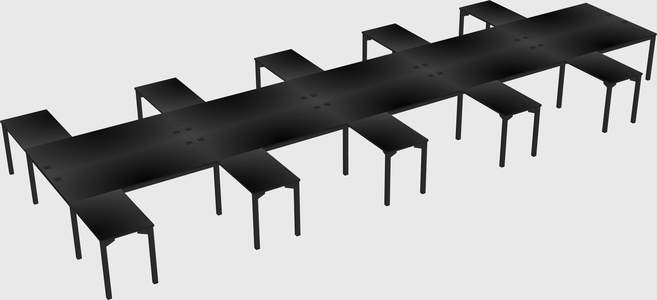 Shared l-shaped desk