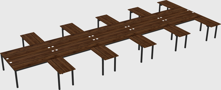Shared l-shaped desk