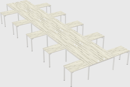 Shared l-shaped desk