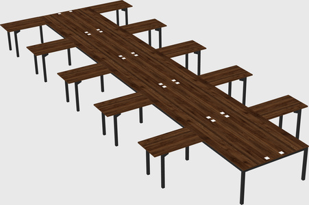 Shared l-shaped desk