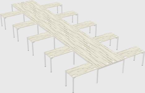 Shared l-shaped desk