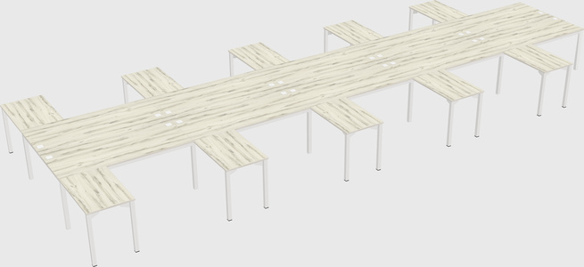 Shared l-shaped desk