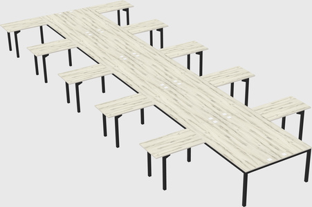 Shared l-shaped desk