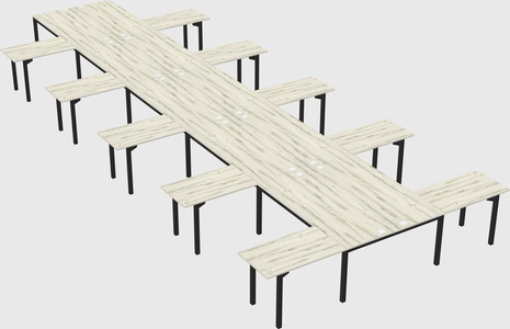 Shared l-shaped desk