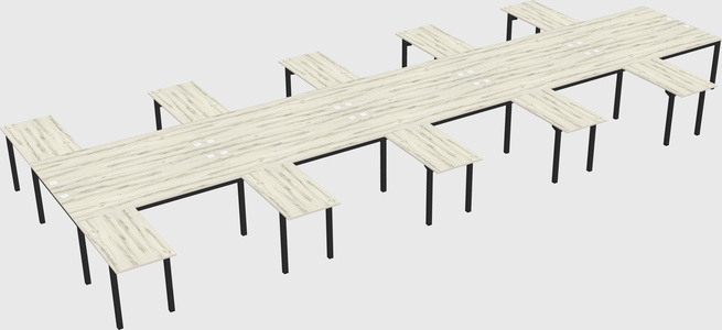 Shared l-shaped desk