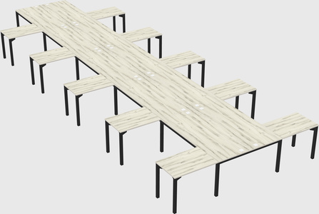 Shared l-shaped desk