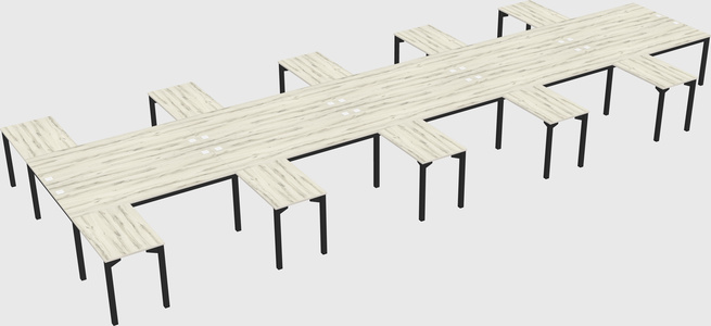 Shared l-shaped desk