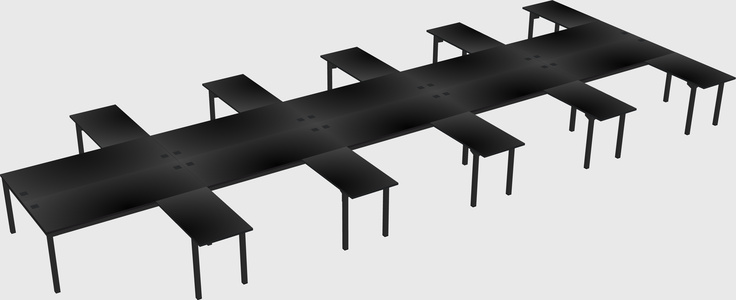 Shared l-shaped desk