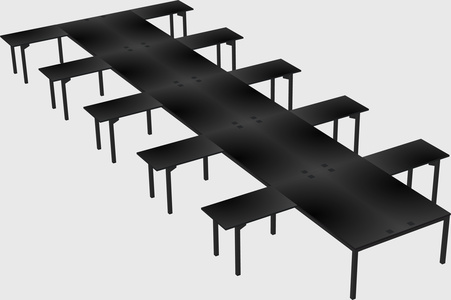 Shared l-shaped desk