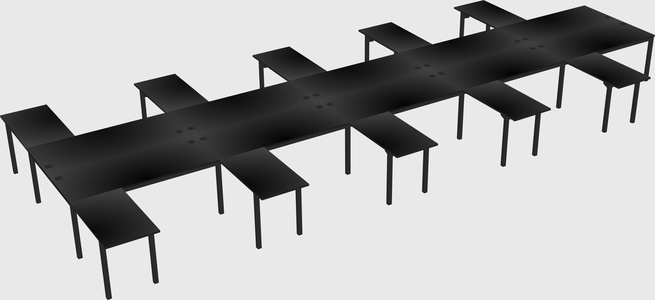 Shared l-shaped desk
