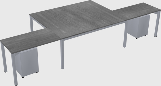 Shared l-shaped desk