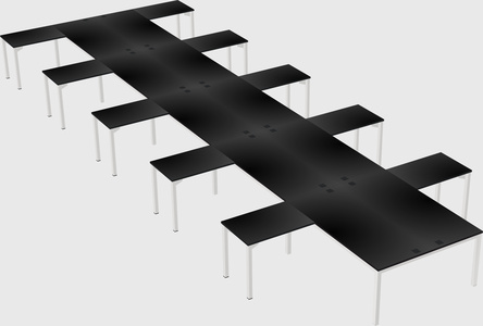 Shared l-shaped desk
