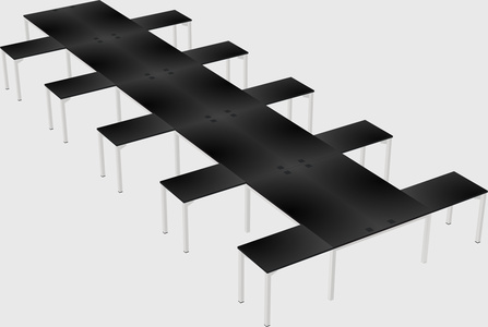Shared l-shaped desk