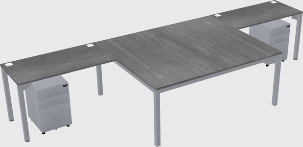 Shared l-shaped desk