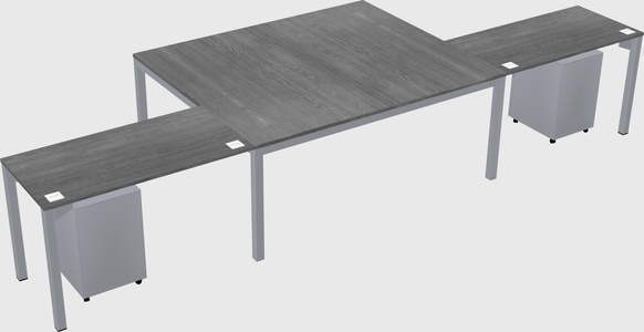 Shared l-shaped desk