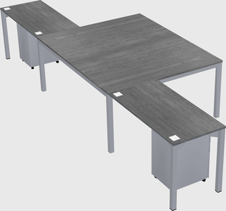 Shared l-shaped desk