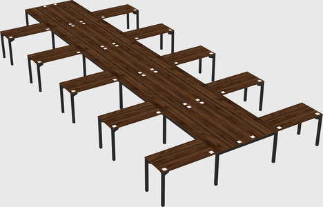 Shared l-shaped desk
