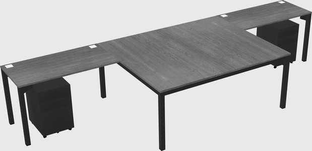 Shared l-shaped desk