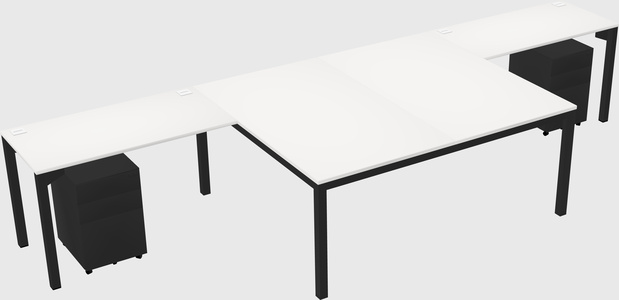 Shared l-shaped desk